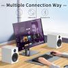 HOTMAY BS1 Bluetooth Bookshelf Speakers, 75W Powered Active Speaker with 4 Inch Woofer, HiFi Speaker with aptX Bluetooth USB for Home, Studio, Gaming, Set of 2, Matte White view 4