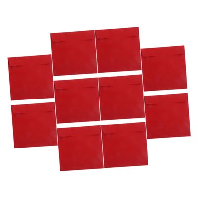 PERSELOSO 10Pcs Paper CD Sleeves Red DVD Envelopes for Organized Storage of Music Movies and Advertising Materials Lightweight Design for Easy Portability and Elegant Presentation