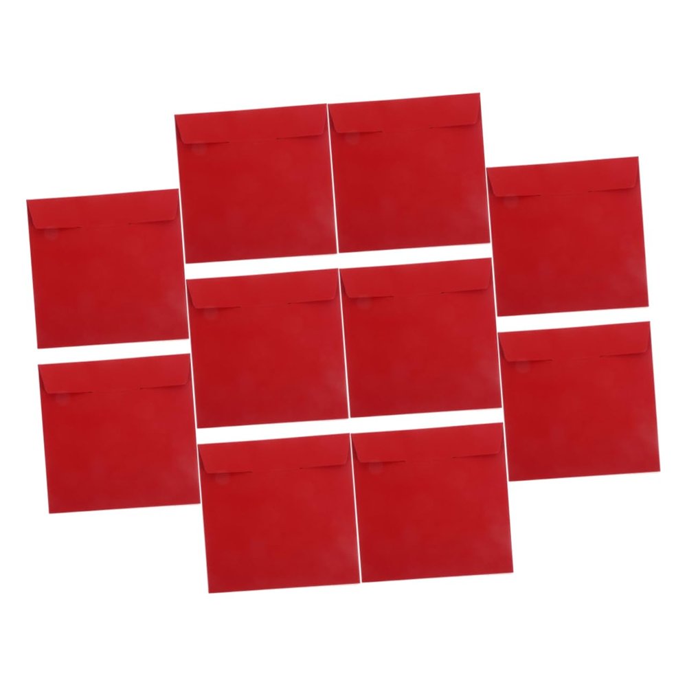 PERSELOSO 10Pcs Paper CD Sleeves Red DVD Envelopes for Organized Storage of Music Movies and Advertising Materials Lightweight Design for Easy Portability and Elegant Presentation