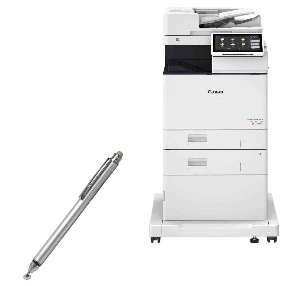 BoxWave Stylus Pen Compatible with Canon imageRUNNER Advance DX C478iFZ - DualTip Capacitive Stylus, Fiber Tip Disc Tip Capacitive Stylus Pen - Metallic Silver