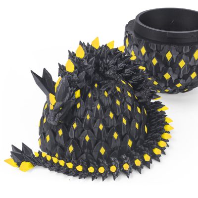 critigulf Glow-in-The-Dark 3D Printed Dragon Egg 11.5 inch Extra Nightlight Toy with Rainbow Aqua Lava and Golden. (Gold)