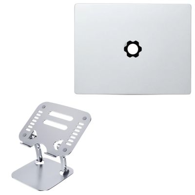 BoxWave Stand and Mount Compatible with Framework Laptop 13 - Executive VersaView Laptop Stand, Ergonomic Adjustable Viewing Angle Metallic Riser - Metallic Silver