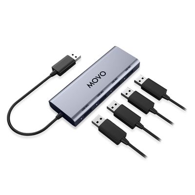 Movo UMX-1 USB Microphone Hub  4-Port Powered USB Interface for Podcasting & Streaming Mics  Low-Noise, High-Speed