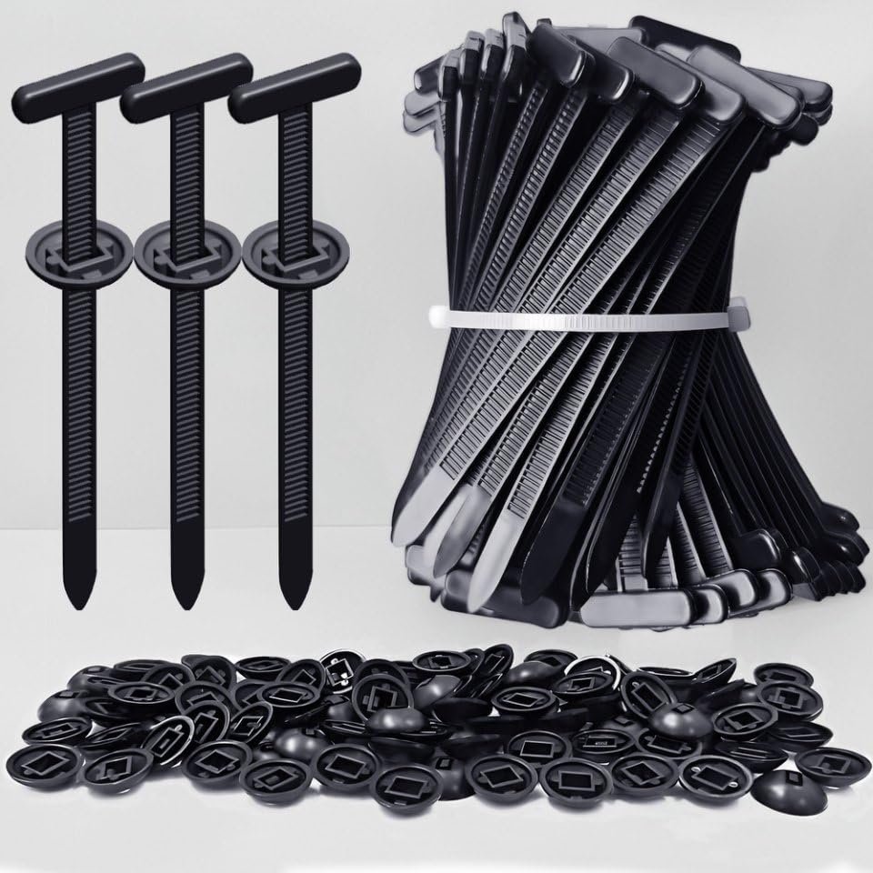 2026 Upgraded Nylon Universal Cable Tie Buckle, Heavy Duty Self-Locking Rivet Zip Ties, Multifunctional Cable Tie Buckle for Car Daily Repair, Home, Office, Garden, Workshop(100Pcs)