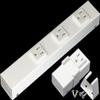 10" Hardwired Power Strip (NO Power Cord), 3 Vertical Tamper Resistant Outlets, NO Ears (Without mounting tabs), 15A (NOT a 20 Amp Unit), White view 1