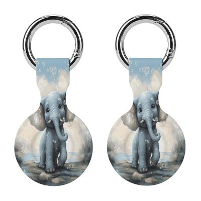 Compatible with Air Tag Keychain Holder,Cute Elephant Play Bubblesprinted Silicone for AirTags Cases for Apple for AirTag GPS Item Finders Accessories 2Pack