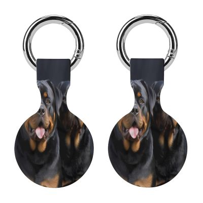 Compatible with Air Tag Keychain Holder,Rottweiler Wallpaperprinted Silicone for AirTags Cases for Apple for AirTag GPS Item Finders Accessories 2Pack