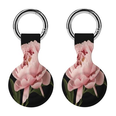 Compatible with Air Tag Keychain Holder,Peonyprinted Silicone for AirTags Cases for Apple for AirTag GPS Item Finders Accessories 2Pack