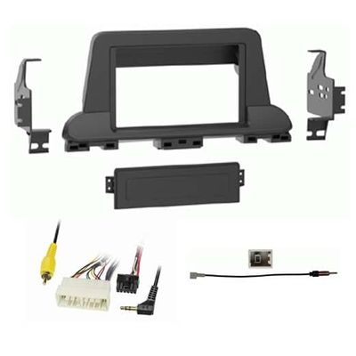 Single and Double DIN Car Stereo Radio Install Kit Package Compatible with for Kia Forte 2019 and 2020 Without Factory Amplifier