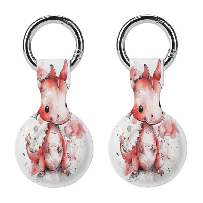 Compatible with Air Tag Keychain Holder,Ink Style Dragonprinted Silicone for AirTags Cases for Apple for AirTag GPS Item Finders Accessories 2Pack