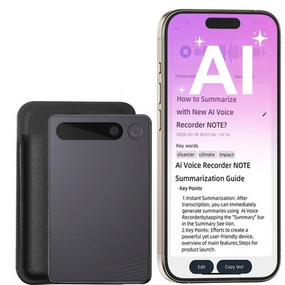 Gogtesi AI Voice Recorder, Transcription, Summary, Mind Map with AI Technology Support 128 Languages, 64GB Magnetic Case Audio Recorder for Lectures, Meetings, Calls