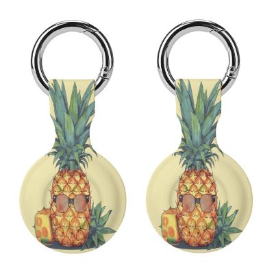 Compatible with Air Tag Keychain Holder,Funny Pineappleprinted Silicone for AirTags Cases for Apple for AirTag GPS Item Finders Accessories 2Pack