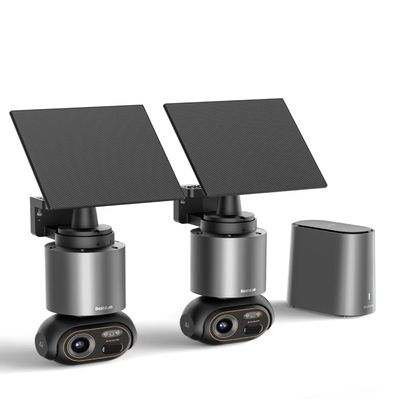 BOTSLAB Security Cameras Wireless Outdoor, 2 Cam-Kit, 4K Color Night Vision, Solar Cameras for Home Security with 360 PT,No Monthly Fee,32GB Local Storage Base Station,Auto Tracking,Easy Installation