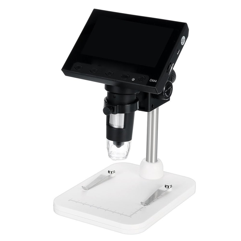 Microscope 1000x 2.0MP USB Digital Electronic Microscope DM4 4.3" LCD Display 8 LED Stand