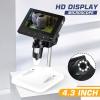 Microscope 1000x 2.0MP USB Digital Electronic Microscope DM4 4.3" LCD Display 8 LED Stand view 3