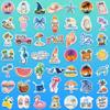 102PCS Cute Ocean Beach Stickers,Aesthetic Stickers Waterproof Vinyl Decal for Girl Teen Adult Student Water Bottle Laptop Phone Computer Skateboard Luggage Notebook view 3