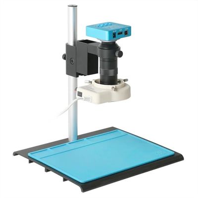 Lab Microscope Accessories 2MP 1080P 60FPS USB HDMI Video Microscope Camera Magnifier 100X C Mount Lens 56 LED Ring Light for Mobile Phone Chip Repair