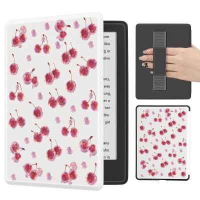 BlHMCASE Cute Cherry Kawaii for All-New 7"/6.8" Kindle Paperwhite(12th/11th Generation-2024/2021), Leather Cover Case with Auto Wake/Sleep for Kindle Paperwhite 2024