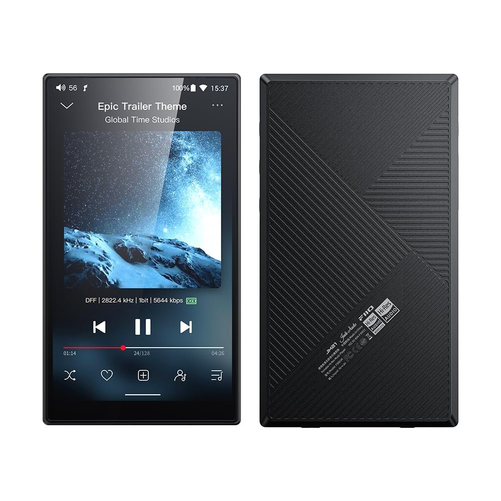160G MP3 Player, JadeAudio/FiiO JM21 Android 13 Hi-Res Music Player with Snapdragon 680, Bluetooth WiFi USB DAC 12.5H Playtime, up to 2TB (Black)