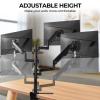 3 Monitor Desk Mount with Full Motion Articulating Arms,Triple Monitor Mount for 17-32 inch Screens,Adjustable Height/Tilt/Swivel, Heavy Duty Clamp/Grommet Base (75x75 or 100x100 VESA Mount) view 2