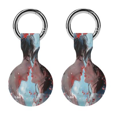 Compatible with Air Tag Keychain Holder,Anime Style Coupleprinted Silicone for AirTags Cases for Apple for AirTag GPS Item Finders Accessories 2Pack