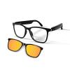 Fecoul Smart Bluetooth Glasses for Women Men with Magnetic Lenses Music Sunglasses UV400 Open Ear,Clear Calls,Outdoor Driving (with Orange Lens) view 1