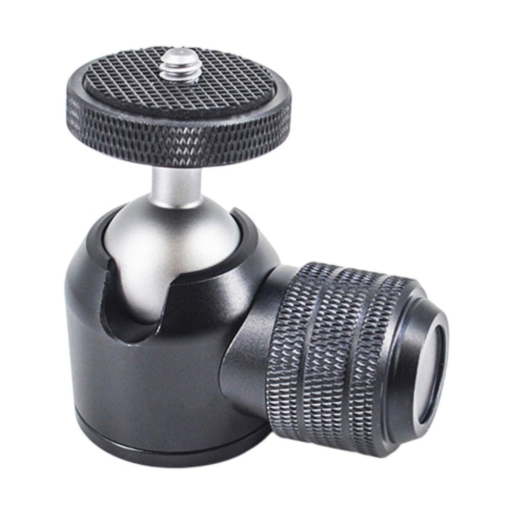 Compact Ball Head Camera Mount Adapter for Tripod with 1/4 Inch Screw for Camcorder, Black