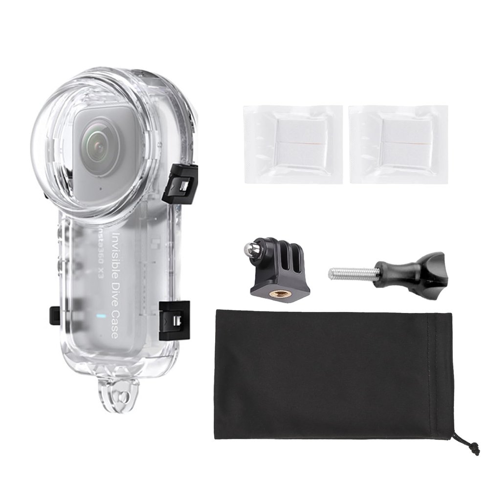 Insta 360 X5 Invisible Dive Case, Waterproof Up to 60m (197ft) Splash Prevention Housing, Underwater Dive Protective Shell for Insta360 X5 with Bracket Accessories