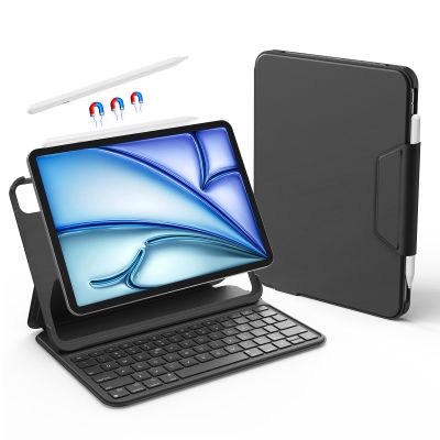 accrosoo Keyboard Case for 11-10.9 inch iPad Air M3/M2, Air 5/4 th, Pro (M5/M4/4/3/2/1 Gen) Ultra-Light Premium Leather Protective