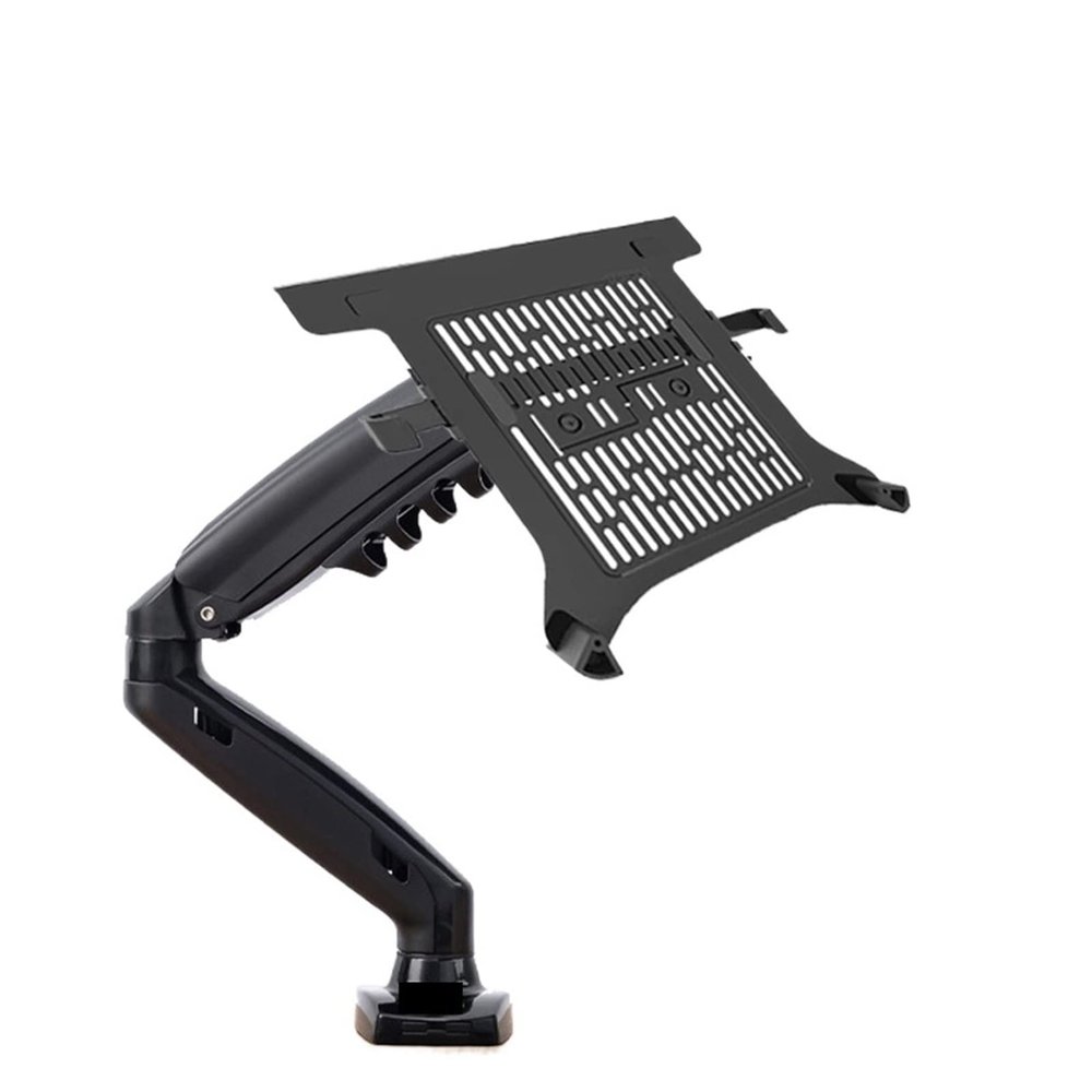 ADBWEKKF F80 + FP-2 Full Motion 360 Rotate Pivot 2-9kg Gas Spring Arm 10"-17" Laptop Tray Desktop Stand Clamp 10-90mm(Version 1)