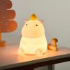 Cute Hippo Night Light, Animal Lamp, Food Grade Silicone, Rechargeable, 2 Level Dimmable, Squishy Nursery Nightlight for Desk Decor, Funny Gifts Stuff for Boys Girls Baby, White Elephant Gifts view 1