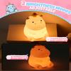 Cute Hippo Night Light, Animal Lamp, Food Grade Silicone, Rechargeable, 2 Level Dimmable, Squishy Nursery Nightlight for Desk Decor, Funny Gifts Stuff for Boys Girls Baby, White Elephant Gifts view 3