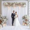 10x15 FT White Backdrop Curtain for Parties Wrinkle Free Photo Backdrop Curtains Polyester Wedding Back Drop Cloth Background for Birthday Photography Portraits Pet Photoshoot Prom Decoration view 4