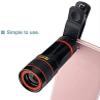 Telescope High Power Binoculars Mobile Phone Camera Lens 12X Zoom Telephoto Lens External Telescope with Clip Compatible Smartphone - for Indoor/Outdoor view 4