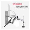 ADBWEKKF GST112 Aluminum 27" 5-16kg 360 Rotate 2 Arm Clamp Grommet Gas Spring Gas Strut LCD Tv Monitor Screen Desktop Bracket with Pole(Grommet Instal Base) view 4