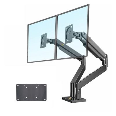 ADBWEKKF G32 Aluminum Alloy 22"-32" Dual LCD LED Monitor Mount Gas Spring Arm Full Motion Monitor Holder Support Load 3-15 Kgs Each(with 200X100)