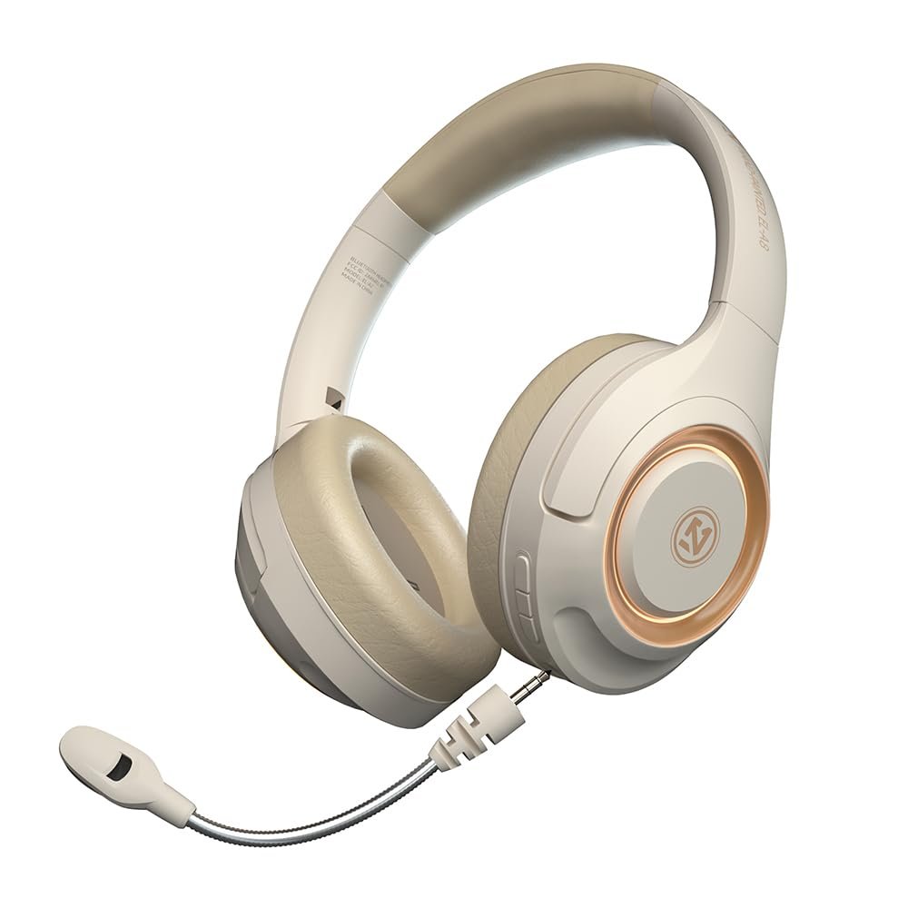 OYEALEX Active Noise Cancelling Headphones,Over Ear Bluetooth Headphones with Microphone Deep Bass Wired/Wireless Headset Foldable Comfortable for Adult Home Office Travel(OYA8-Beige)