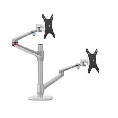 ADBWEKKF 440mm OL-33L Aluminum Multifunction 10"-17" Ergonomics Double 32" Monitor Desktop Holder Computer PC Full Motion with Column Bar(315mm Grey)