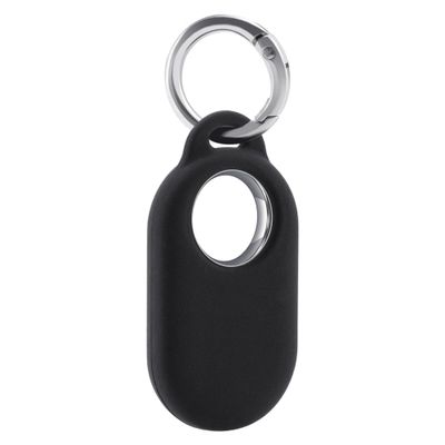 BlingKingdom Samsung Galaxy Smart Tag 2 Case SmartTag2 Cover Silicone SmartTag2 Holder with Keychain for Pet Collar Key Bag Luggage (Black)