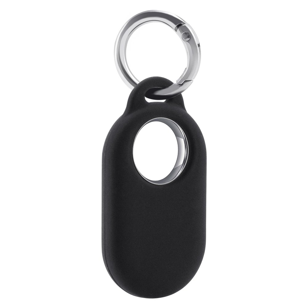 BlingKingdom Samsung Galaxy Smart Tag 2 Case SmartTag2 Cover Silicone SmartTag2 Holder with Keychain for Pet Collar Key Bag Luggage (Black)