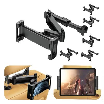 Car Headrest Tablet Mount, Adjustable iPad Holder Stand for Back Seat, Universal Vehicle Mount, Black (1)