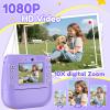 Instant Camera, Kids Camera Instant Print with 2.4 Inch Screen, Christmas Birthday Gifts for Girls Boys Age 3-12, Toddler Digital Print Toy for 3 4 5 6 7 8 9 10 Year Old, Front Rear Dual Selfie,Purple view 3