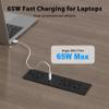 Drawer Outlet Kit with 65W USB C Fast Charging Station, HEZI Recessed Power Outlet with 3 USB Ports & 3 AC Outlets, Furniture Flush Mount Power Strip for Home Office 6ft Cord view 2