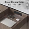 Drawer Outlet Kit with 65W USB C Fast Charging Station, HEZI Recessed Power Outlet with 3 USB Ports & 3 AC Outlets, Furniture Flush Mount Power Strip for Home Office 6ft Cord view 3