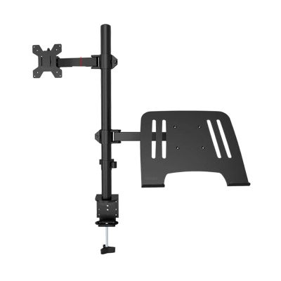 ADBWEKKF Monitor Desk Mount Fully Adjust Stand with Extra Laptop Tray for Laptop Notebook Up to 17" and Screen Up to 32" M076(M076)
