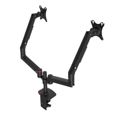 ADBWEKKF DL-8012II-D Aluminum Clamp 17-38" Double LCD Monitor Bracket Table Holder Mechanical Spring Arm Notebook 2 Arms 3-11KG(3-11kg 170mm Black)