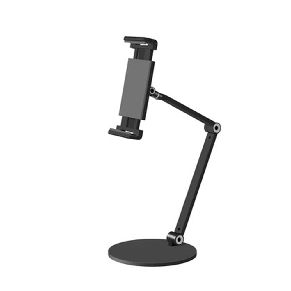 ADBWEKKF AP-7L 4.7"-12.9" Tablet Mount Phone Clamp Holder Desk Table Top Aluminum Thick Base Strong Full Motion(Black)