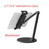 ADBWEKKF AP-7L 4.7"-12.9" Tablet Mount Phone Clamp Holder Desk Table Top Aluminum Thick Base Strong Full Motion(Black) view 2