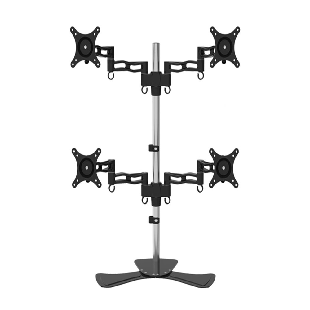 ADBWEKKF Aluminum Alloy Desktop Stand 4 Screen Monitor Holder Full Motion TV Mount Bracket