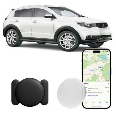 GPS Tracker for Vehicles, Real-Time Car Tracker, No Monthly Fee Tracker Device for Vehicles Work with Find My (iOS Only), Magnetic Mini Car Tracker Device Hidden with Waterproof Case